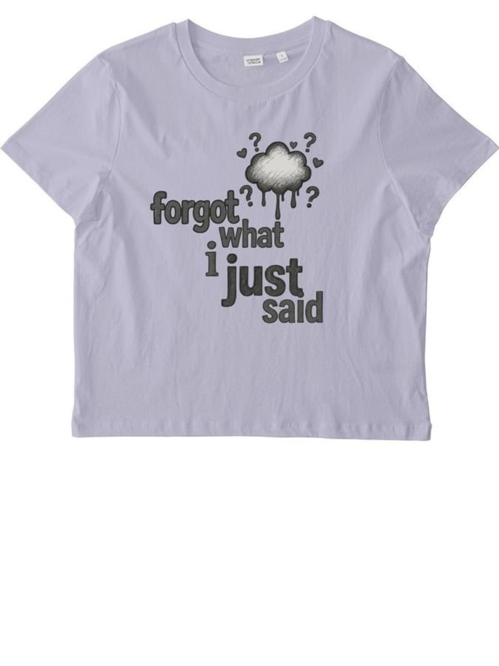 Relaxed Lavender Graphic Tee - "forgot what i just said"